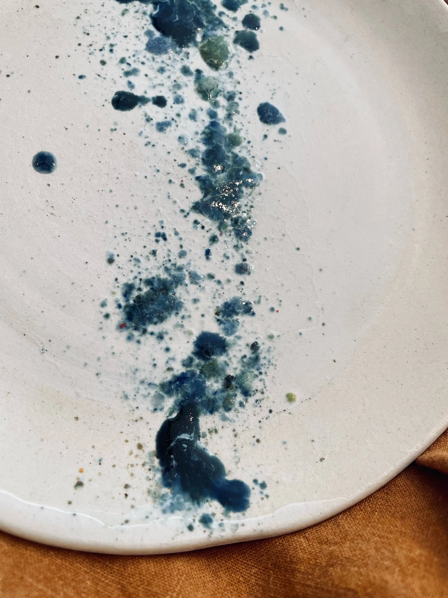 Navy Splash Plate DOT點子