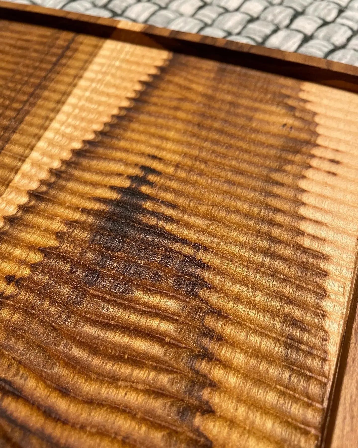 Textured Wooden Plate (Square) Hearts and Hands