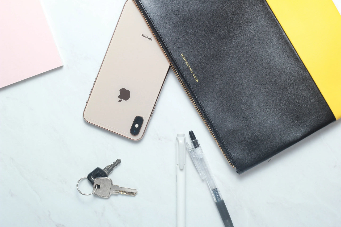 2 Tone Leather Clutch Moss copenhagen