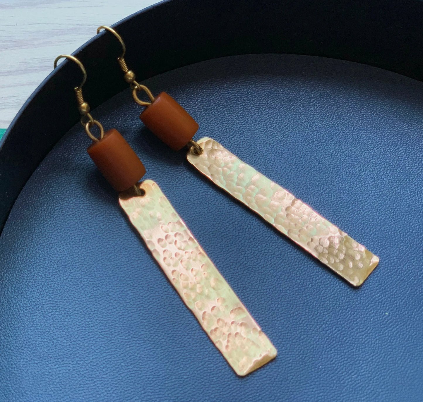 Brass Long Beaded Earrings ETSY - JanesBeadsKe