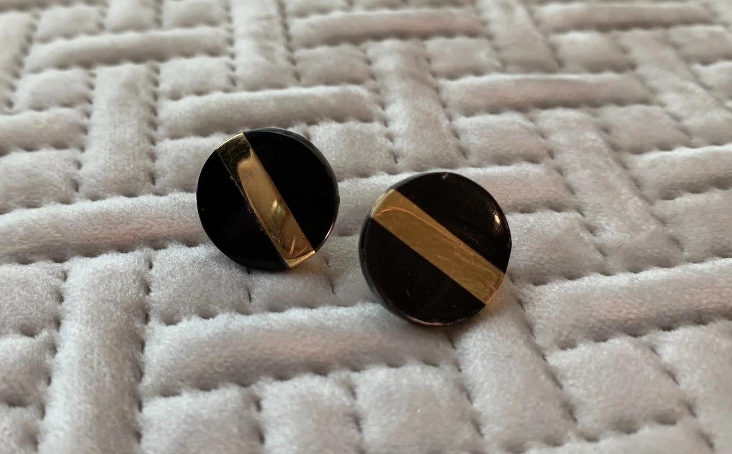 Brass & Horn Round Earrings ETSY - JanesBeadsKe