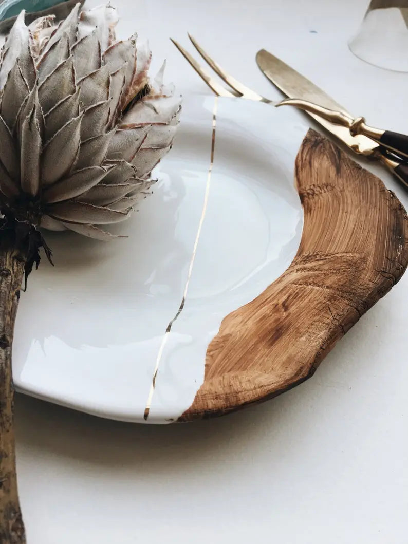 Hand Painted Plates with Gold Luster ETSY - Tiletiletesto