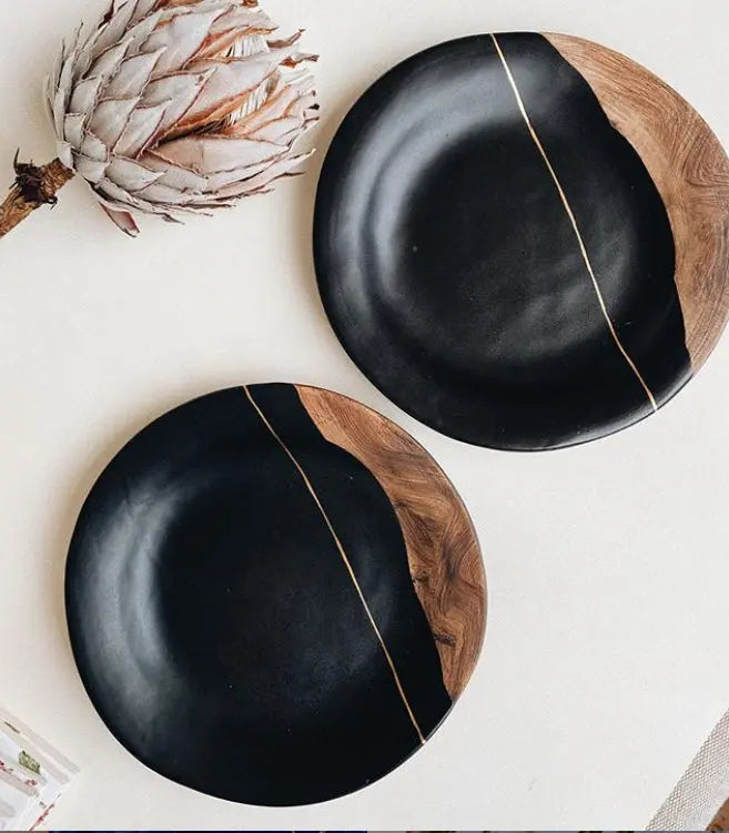 Hand Painted Plates with Gold Luster ETSY - Tiletiletesto