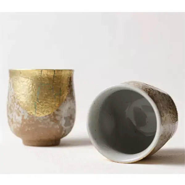 Kutani Golden Pair Tea Cups Super Delivery - KUTANIYAKI TOUJUDOU