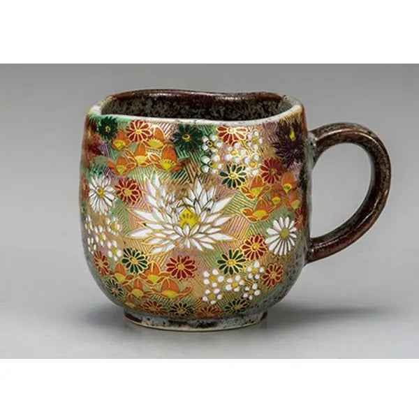 Kutani Mug (Golden Flower) Super Delivery - KUTANIYAKI TOUJUDOU