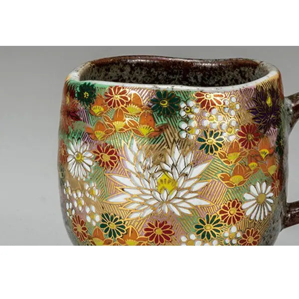 Kutani Mug (Golden Flower) Super Delivery - KUTANIYAKI TOUJUDOU