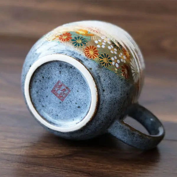 Kutani Mug (Golden Flower) Super Delivery - KUTANIYAKI TOUJUDOU