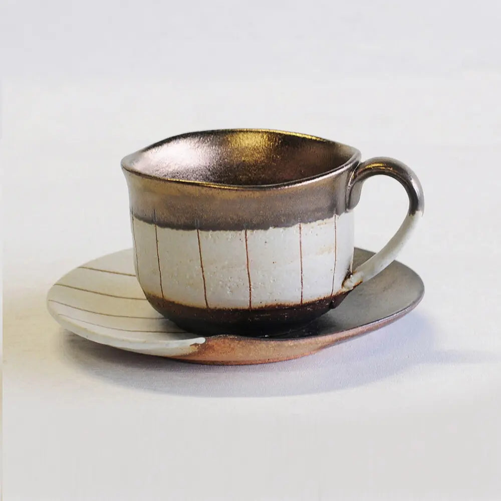 Maruyoshi Toki Golden Decoration Coffee Cup with Saucer Super Delivery - OEX