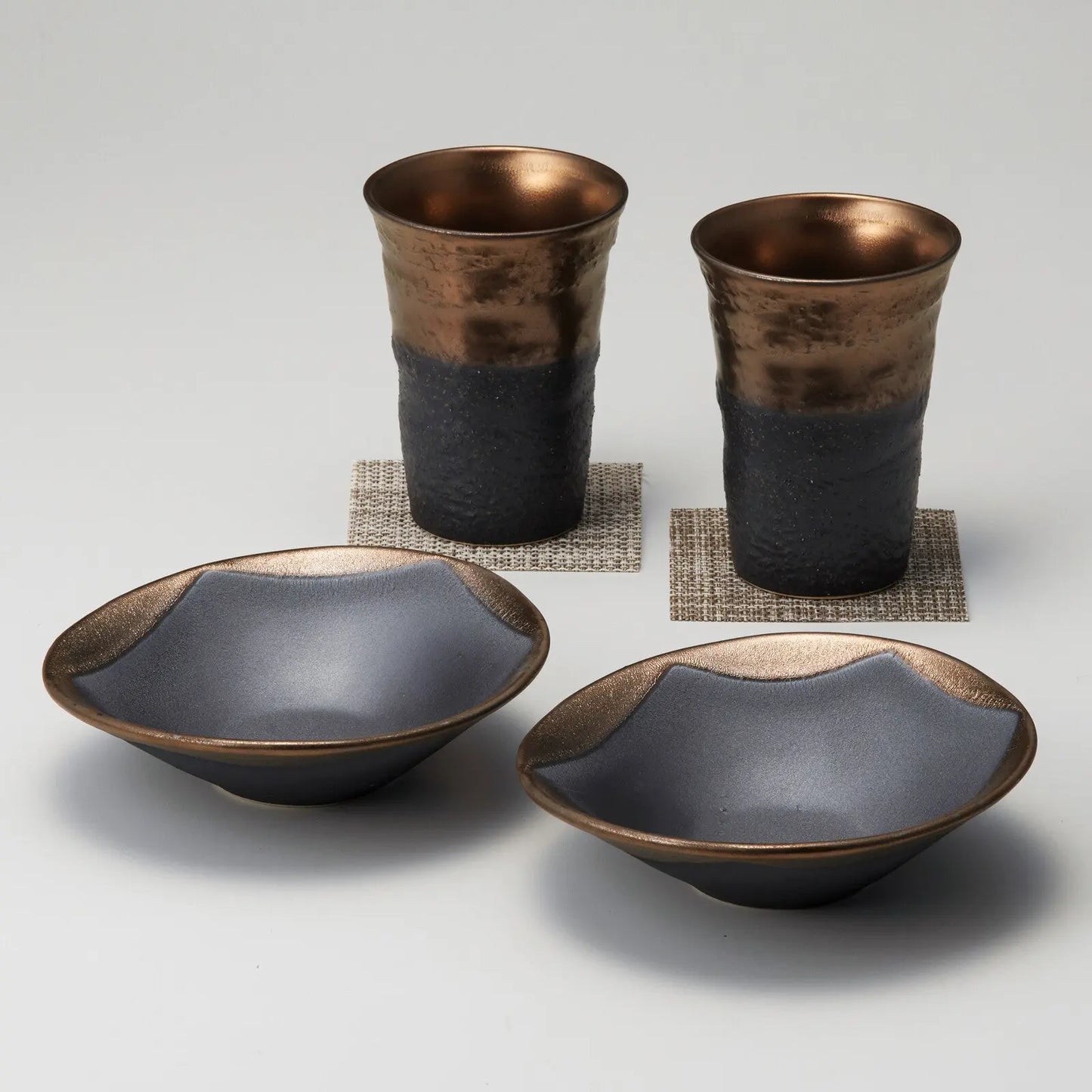 Pottery Black Golden Decoration Set Super Delivery - OGURA TOKI