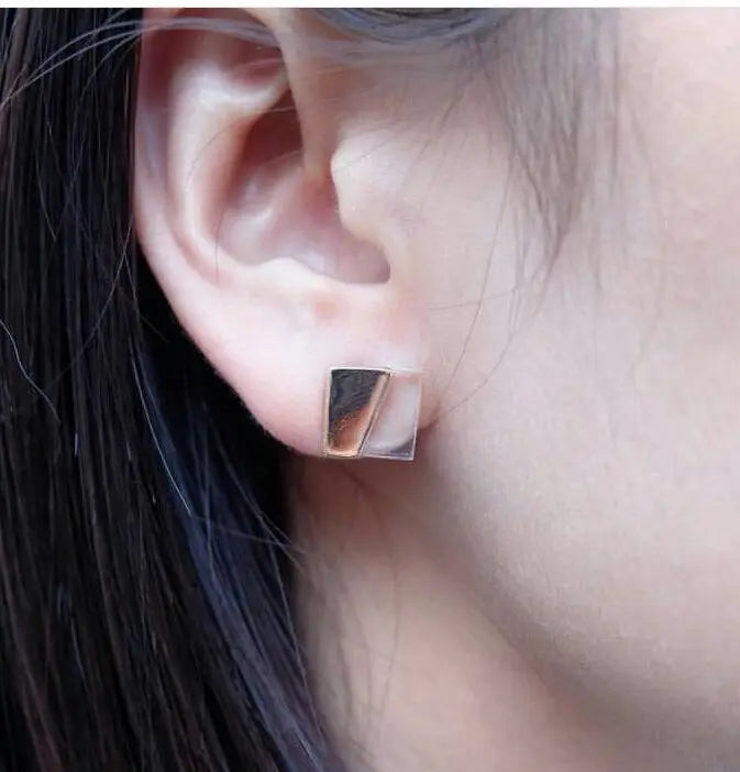 Square Brass Earrings dotliving