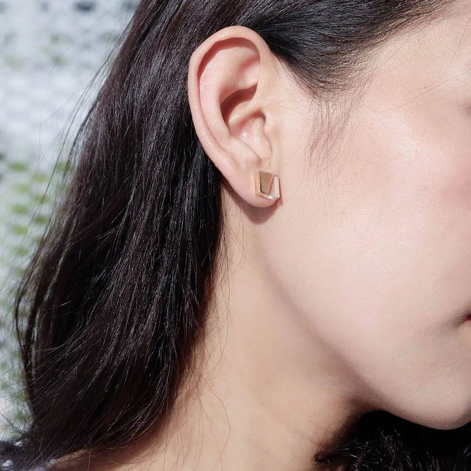 Square Brass Earrings dotliving