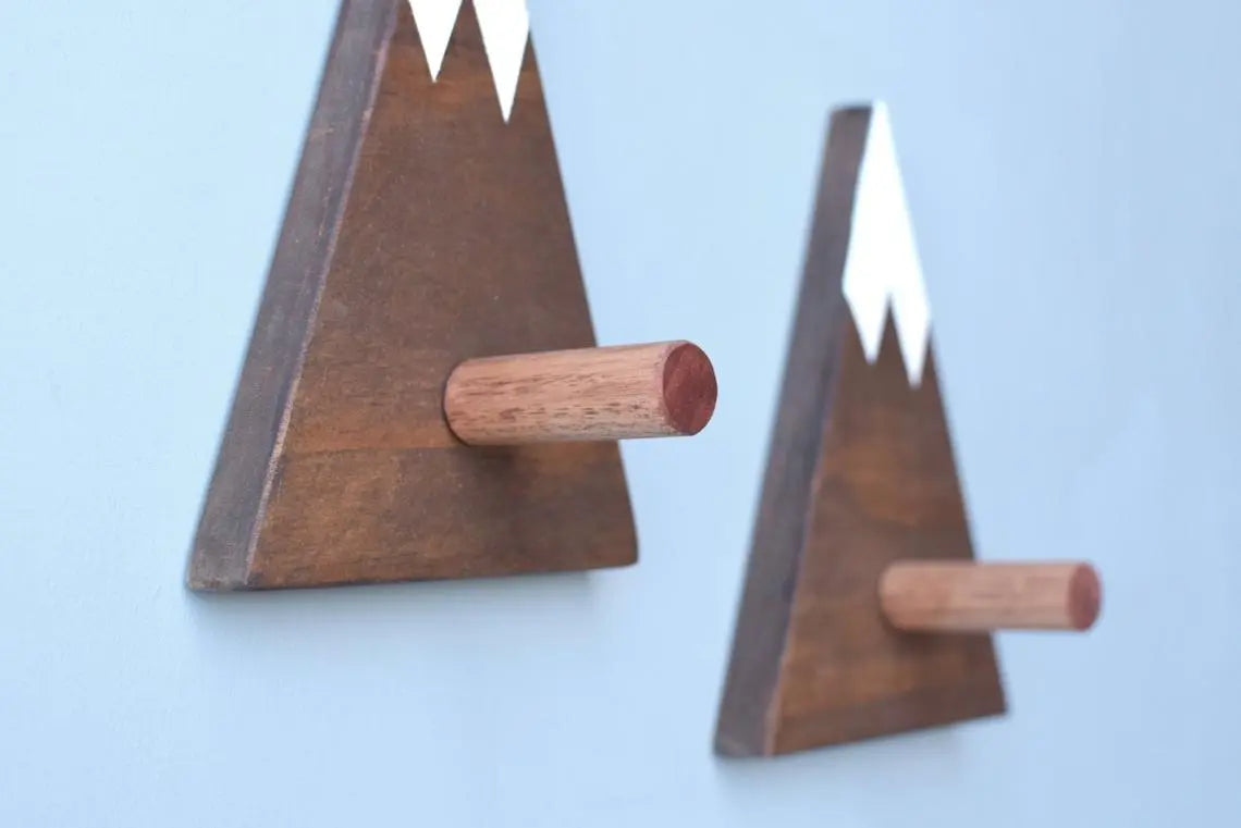 Wooden Mountain Wall Hook ETSY - hachiandtegs