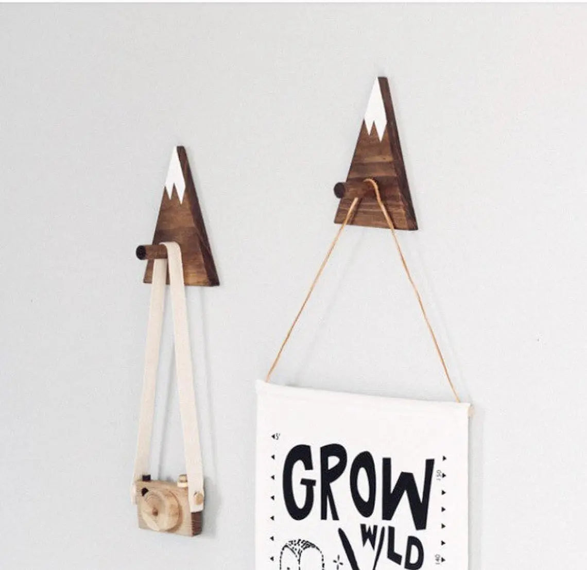 Wooden Mountain Wall Hook ETSY - hachiandtegs