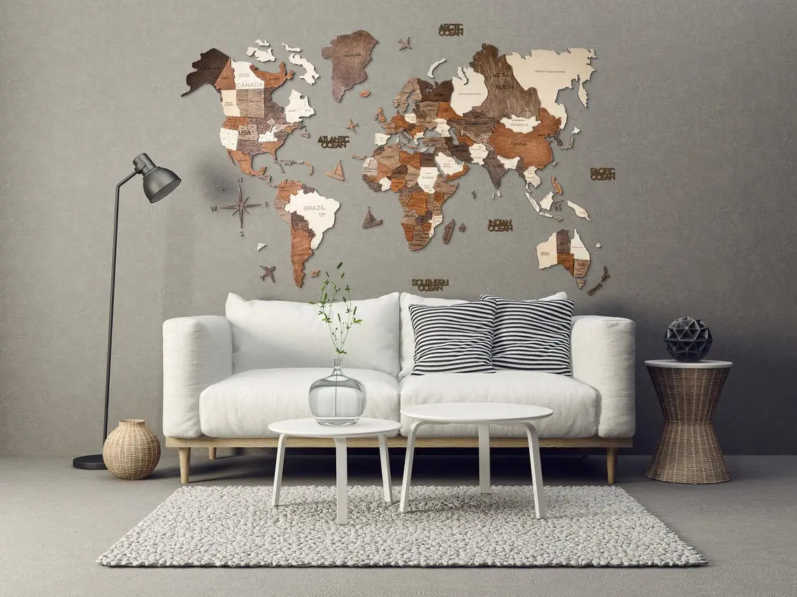 World Map Wall Art Décor ETSY - EnjoyTheWood