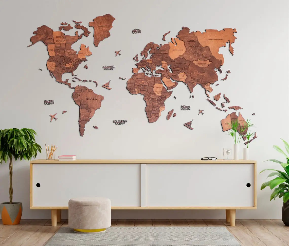 World Map Wall Art Décor ETSY - EnjoyTheWood