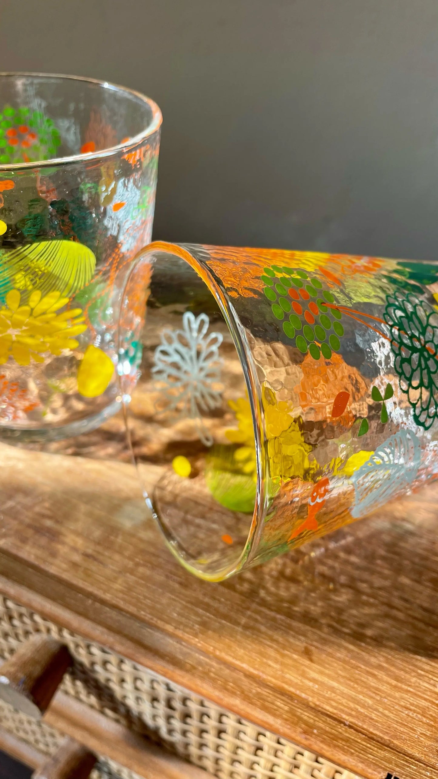 Japanese Vintage Glass Cup DOT點子