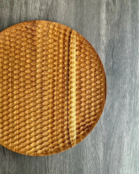 Textured Wooden Plate (Round) The Story Lifestyle