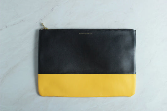 2 Tone Leather Clutch Moss copenhagen