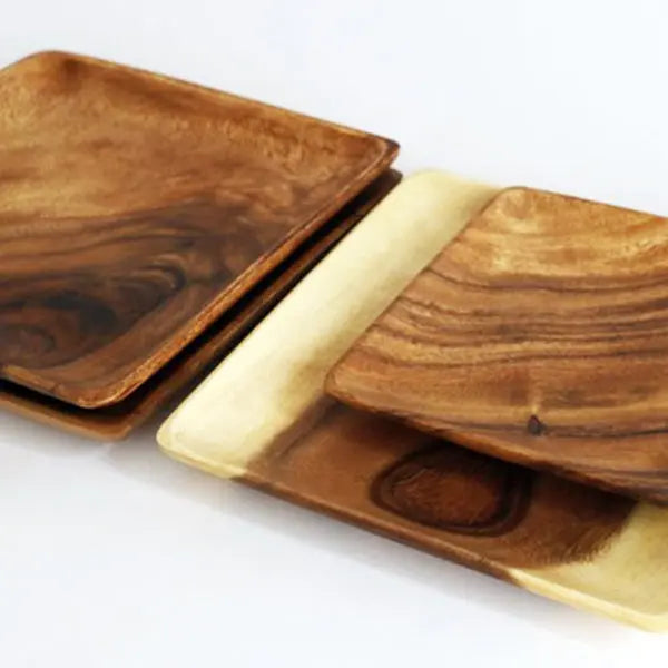 Acacia Wood Square Plate Super Delivery - SHISEIHANBAI