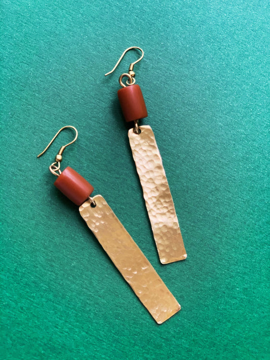 Brass Long Beaded Earrings ETSY - JanesBeadsKe