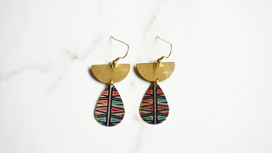 Brass Teardrop Statement Earrings ETSY - Areen Creations