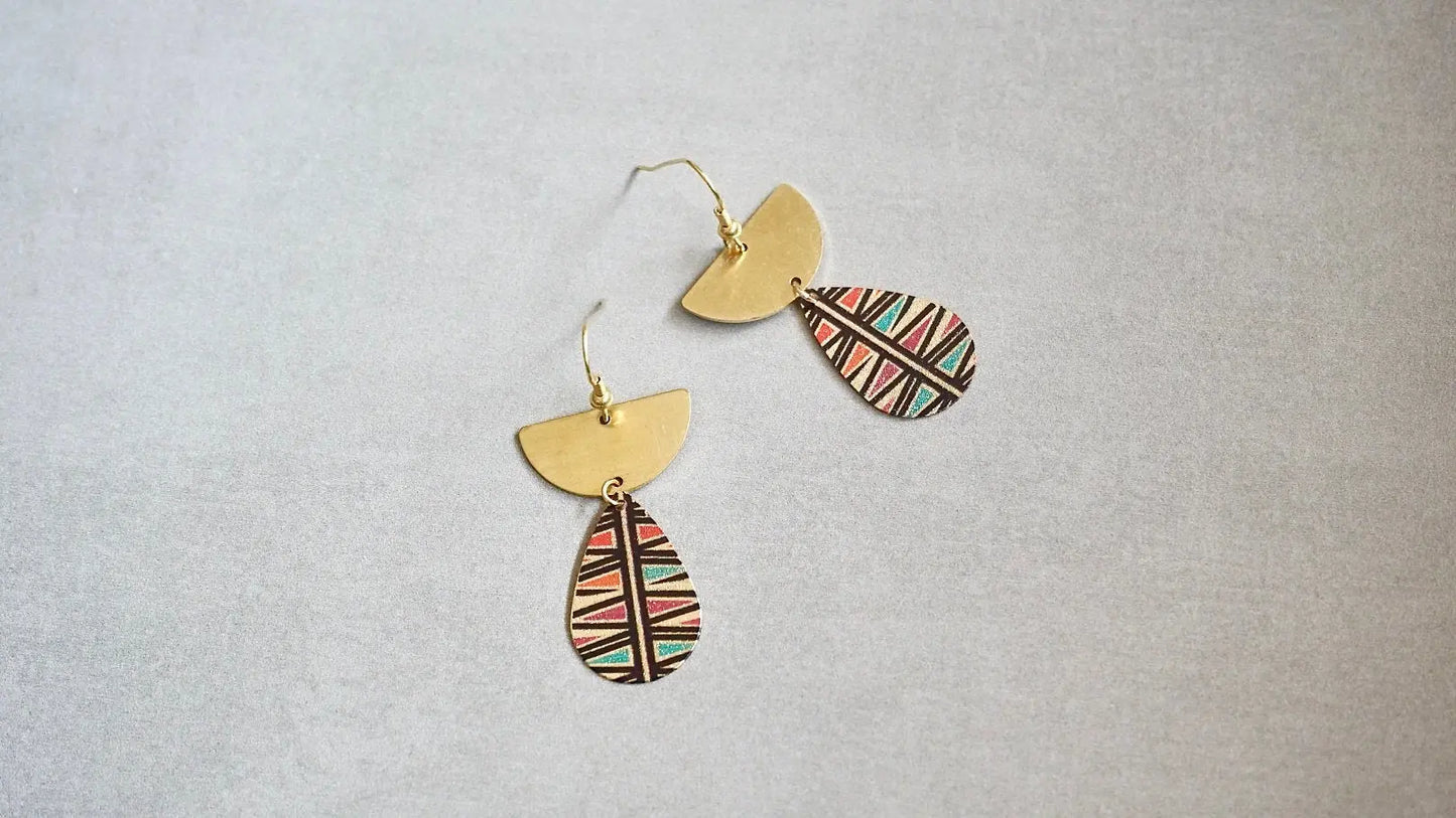 Brass Teardrop Statement Earrings ETSY - Areen Creations
