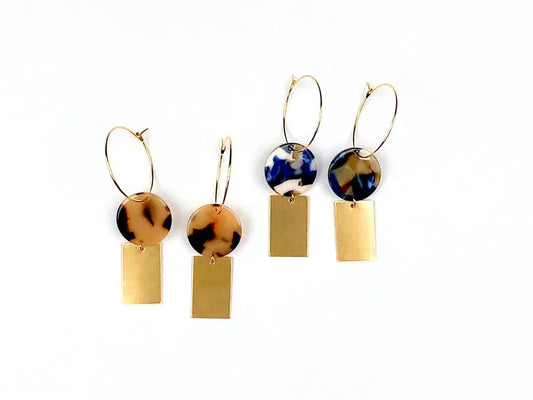 Geometric Tortoise Shell Earrings ETSY - Areen Creations