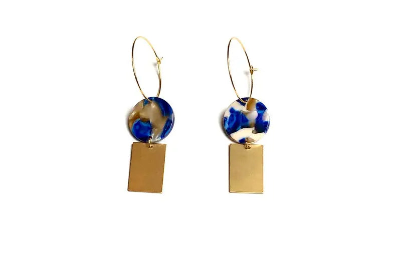 Geometric Tortoise Shell Earrings ETSY - Areen Creations