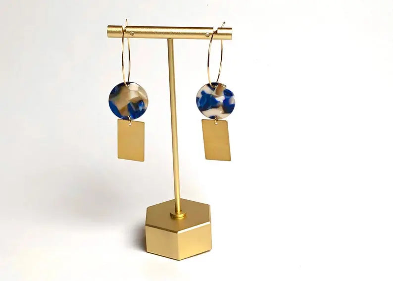 Geometric Tortoise Shell Earrings ETSY - Areen Creations