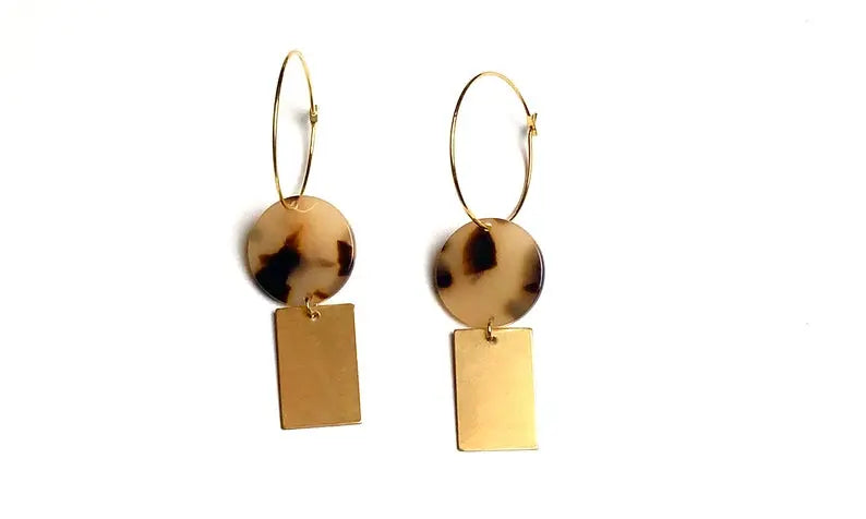 Geometric Tortoise Shell Earrings ETSY - Areen Creations