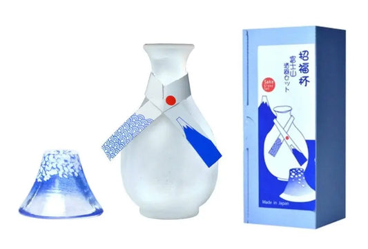 Glass Sake Set of 2 (Blue) Super Delivery - Kimoto glass