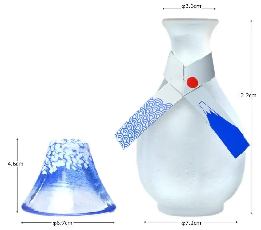 Glass Sake Set of 2 (Blue) Super Delivery - Kimoto glass