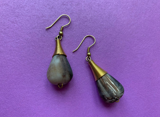 Horn Teardrop Earrings ETSY - JanesBeadsKe