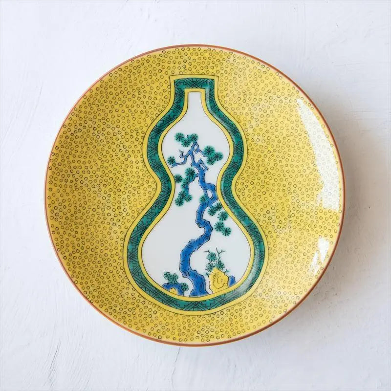 Ko-Kutani Gourd Kutani Ware - 15cm Plate (青手葫蘆) Super Delivery - KUTANIYAKI TOUJUDOU