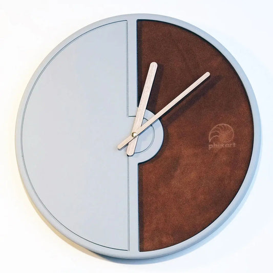 Leather Plated Wall Clock ETSY - Phixart