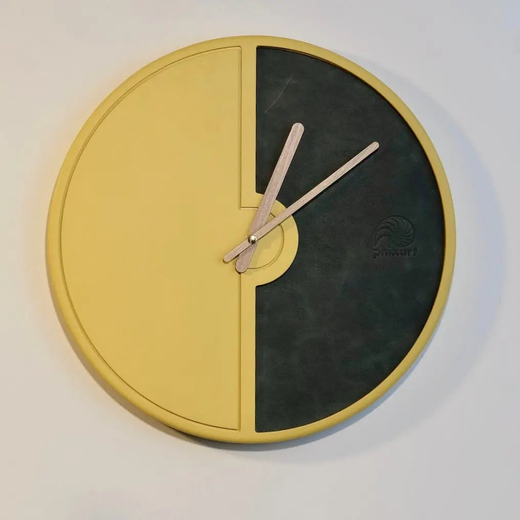 Leather Plated Wall Clock ETSY - Phixart