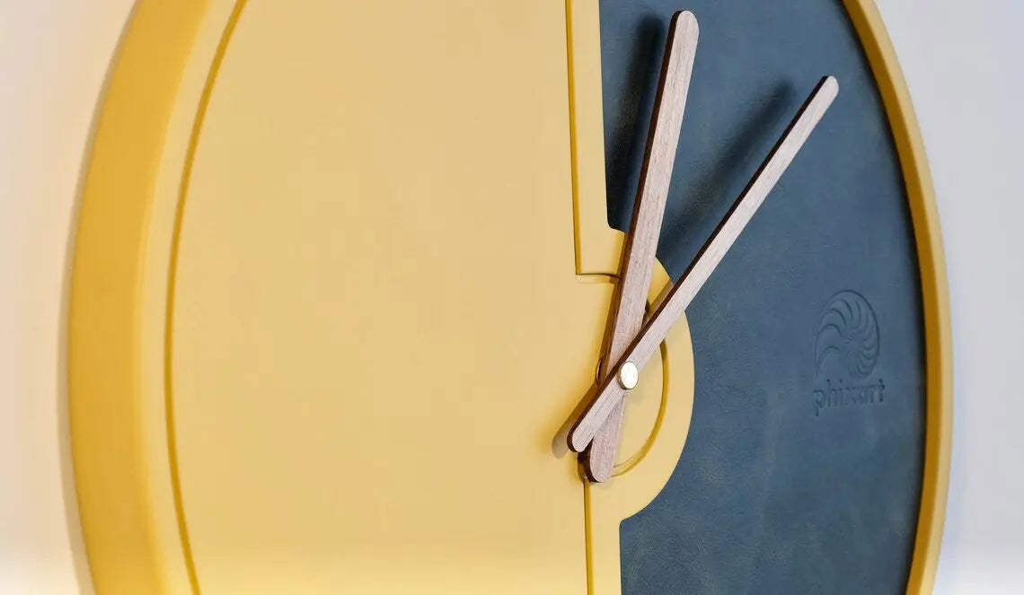 Leather Plated Wall Clock ETSY - Phixart