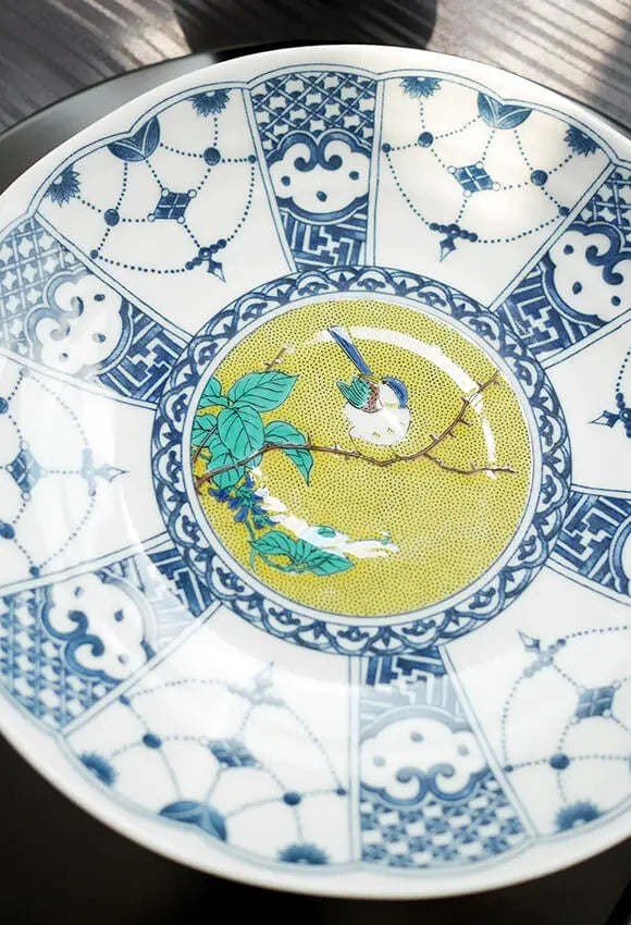 Sometsuke Yoshida Kutani Ware 22.5cm Plate (吉田屋) Super Delivery - KUTANIYAKI TOUJUDOU