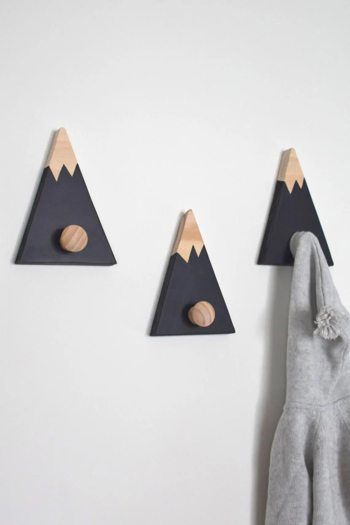 Wooden Mountain Wall Hook (for Kids) ETSY - hachiandtegs